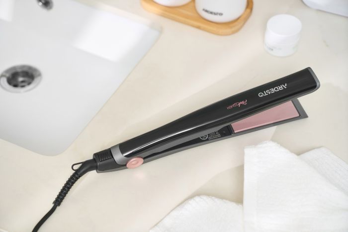Выпрямитель Ardesto Pink Touch, 32Вт, 110-200C, керамика, серый+розовый