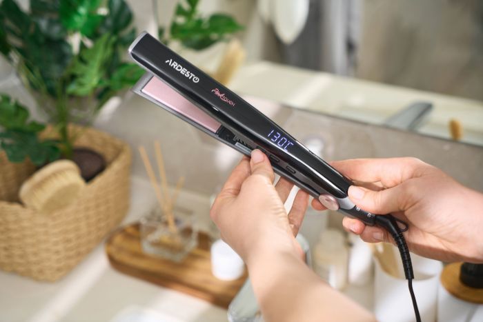 Выпрямитель Ardesto Pink Touch, 32Вт, 110-200C, керамика, серый+розовый