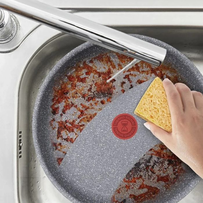 Сковорода ВОК Tefal Hard Stone, 28см, алюминий, бакелит, серый