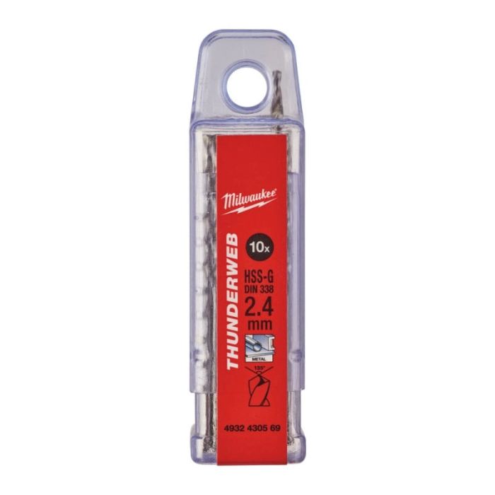 Сверло по металлу Milwaukee Thunderweb HSS-G, 2.4х30х57мм, 10шт