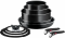 Набор посуды Tefal Ingenio Easy Cook & Clean, 10 предметов, алюминий, нержавеющая сталь, бакелит, черный