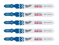 Полотно пиляльне для електролобзика Milwaukee T123XF Bi-Meta універсальне, крок зуба 2.5ммх91мм, 5шт