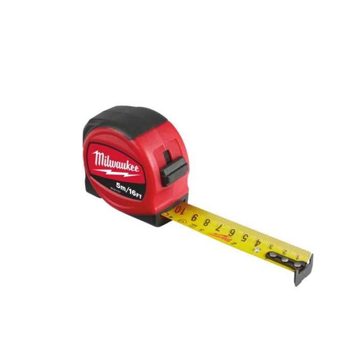 Рулетка Milwaukee Slimline S5-16/25, 5мх25мм, с фиксатором сматывания, АБС-пластик