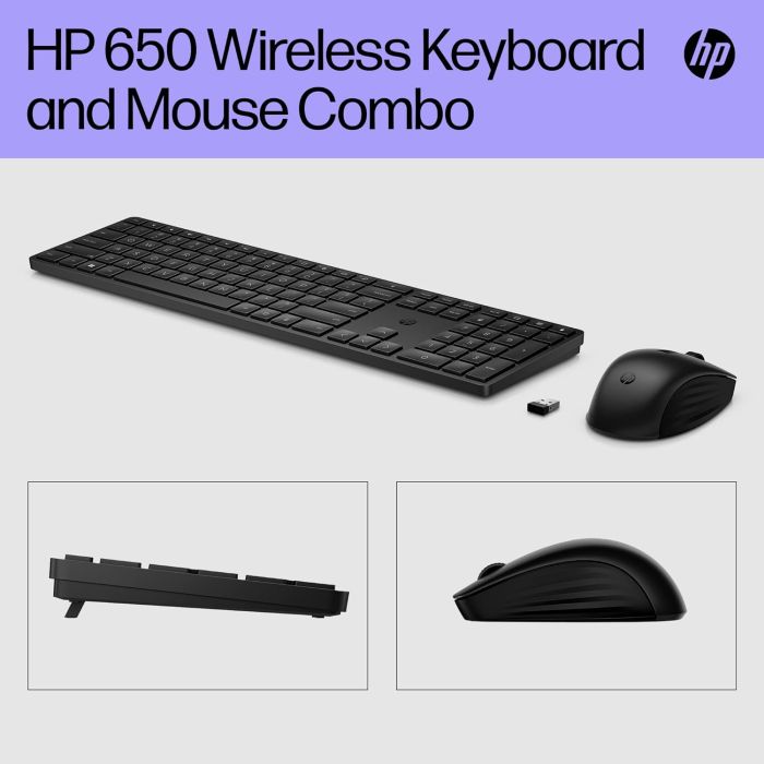 Комплект клавіатура та миша HP 650, WL, EN/UK, чорний