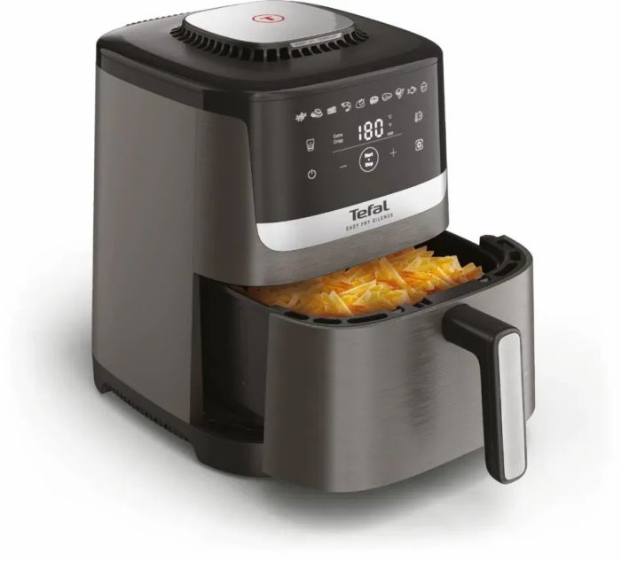 Мультипіч Tefal Easy Fry Silence, 1670Вт, чаша-5л, сенсорне керув., 10 програм, пластик, темно сірий-чорний