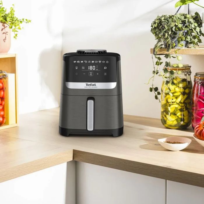Мультипіч Tefal Easy Fry Silence, 1670Вт, чаша-5л, сенсорне керув., 10 програм, пластик, темно сірий-чорний