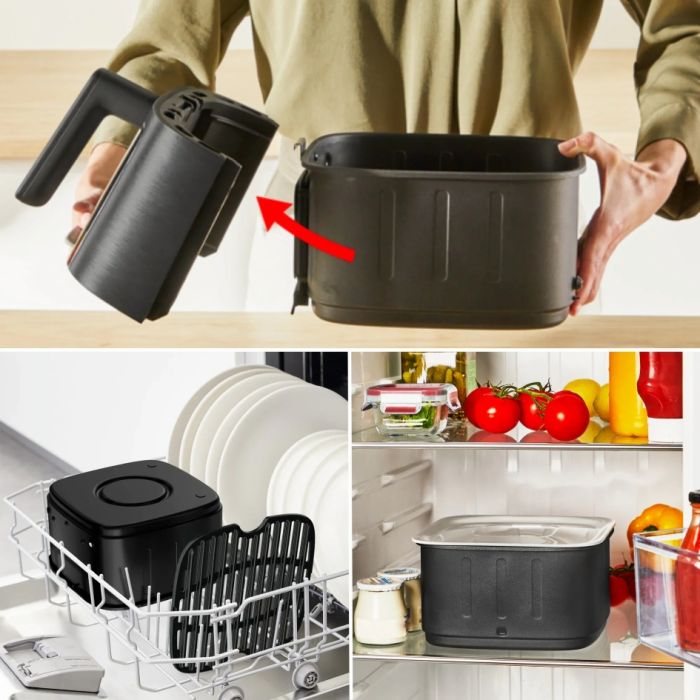 Мультипіч Tefal Easy Fry Silence Vision, 1670Вт, чаша-5л, сенсорне керув., 10 програм, з віконцем, пластик, чорний