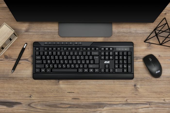 Комплект клавіатура та миша 2E MK410 WL, EN/UK/RU, чорний