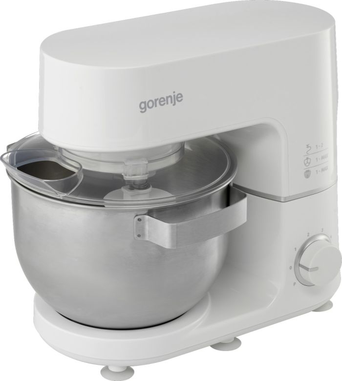 Кухонная машина Gorenje 800Вт, чаша-металл, корпус-металл, насадок-3, белый