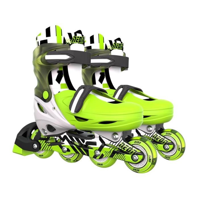 Роликовые коньки Neon Inline, размер 30-33, зеленый