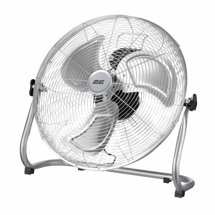 Вентилятор підлоговий 2E PowerWind 45C професійний, 45см, 100Вт, кнопки, двигун мідь 100%, срібний