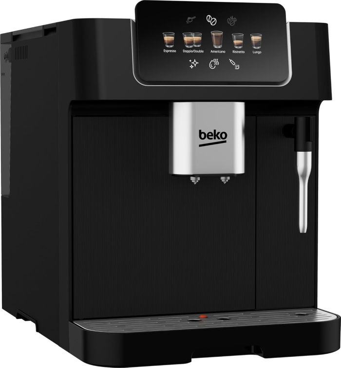 Кавомашина Beko 2.0л, зерно, ручний капучинатор, авторецептів - 5, чорний