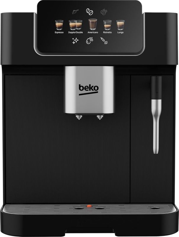 Кавомашина Beko 2.0л, зерно, ручний капучинатор, авторецептів - 5, чорний