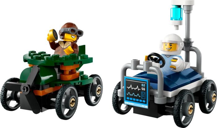 Конструктор LEGO City «Літак проти лікарняного ліжка» Набір для перегонів