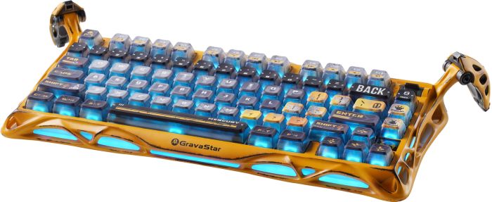 Клавіатура механічна GravaStar Mercury K1 Pro 80keys, GravaStar x Kailh Speedy Mint, BT/WL/USB, жовтий