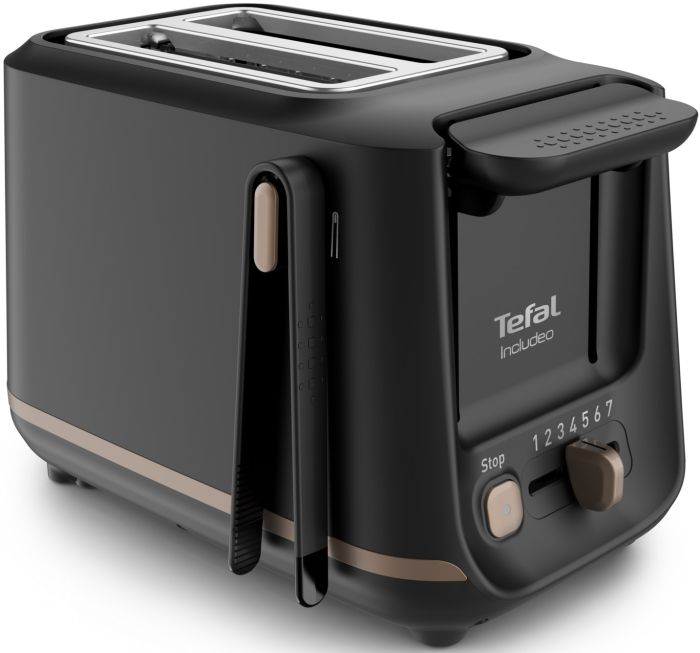 Тостер Tefal Includeo 850Вт, разморозка, пластик, черный