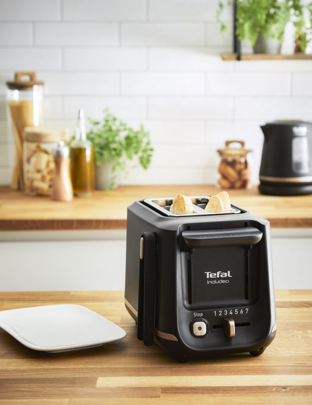 Тостер Tefal Includeo 850Вт, разморозка, пластик, черный