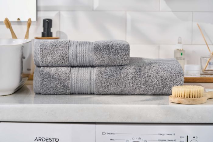 Полотенце махровое Ardesto SuperSoft 50х90см, 100% хлопок, серый