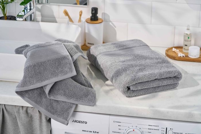Полотенце махровое Ardesto SuperSoft 70х140см, 100% хлопок, серый