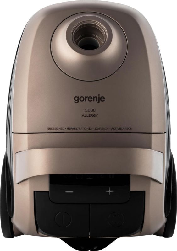 Пылесос Gorenje мешковый, 850Вт, конт пыль -3л, HEPA, телескопич трубка, бронзовый