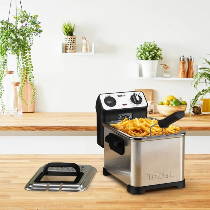 Фритюрниця Tefal Filtra Pro, 2400Вт, ємність-3л, механічне керув., від 150°C до 190°C нержавіюча сталь, чорний