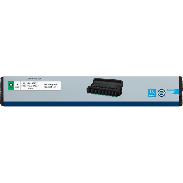 Набор ударных торцевых головок Bosch Professional Standart 9шт 1/2"