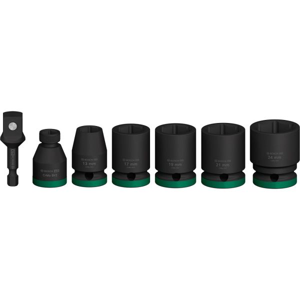 Набор ударных торцевых головок Bosch Professional Standart 7шт 1/2" с адаптеором
