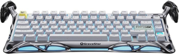 Клавиатура механическая GravaStar Mercury K1 Pro 80keys, GravaStar x Kailh Speedy Mint, EN/UKR, BT/WL/USB, сірий