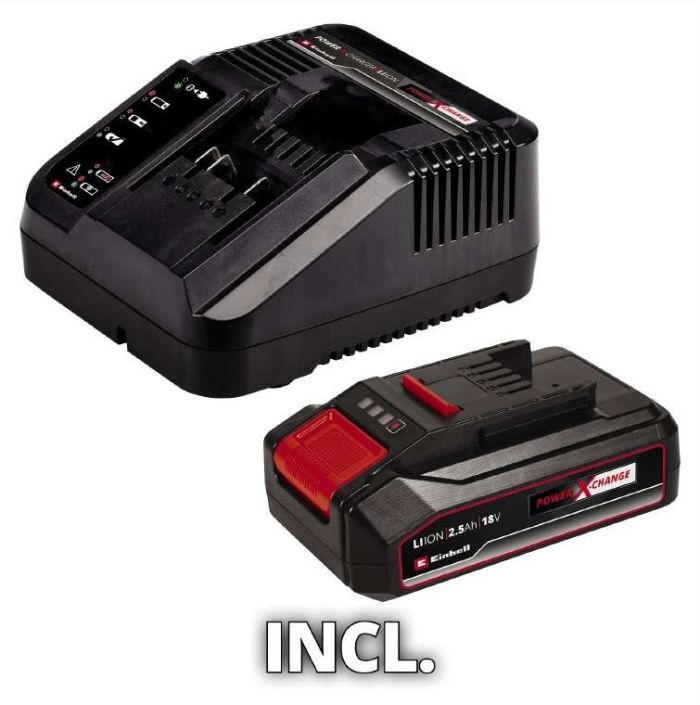 Пила цепная аккумуляторная Einhell GE-PS 18/15 Li BL Kit, PXC 18В, 1х2.5А·час, бесщеточная, шина 158мм, рез 125мм, 4.8м/с, 1.1кг