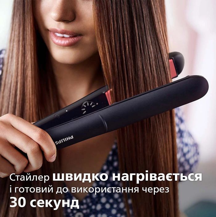 Випрямляч Philips Series 3000, темп.режимів-6, 160-230С, кераміка, чорний