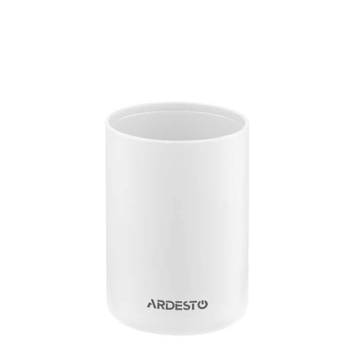 Набір для ванної кімнати Ardesto Minimalism 360мл, 3 предмети, поліпропілен, бамбук, білий