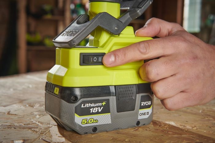 Вентилятор акумуляторний Ryobi ONE+ RCF18-0 18В 3400об·хв 2 швидкості поворотний 0.4кг без АКБ та ЗП