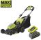 Газонокосилка аккумуляторная Ryobi Max Power RY36LM40A-140 36В акб 1х4А·ч 40см 50л 25-75мм 18.6кг