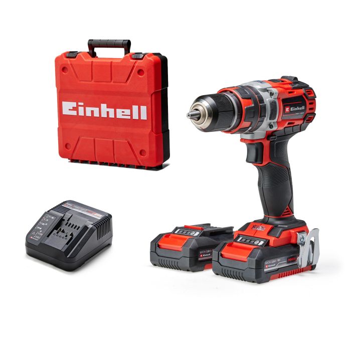 Шурупокрут-дриль ударний акумуляторний Einhell TP-CD 18/50 Li-i BL 2x2Ah PXC 18В акумулятор 2х2А·год безщітковий 50Нм кейс 2.02кг
