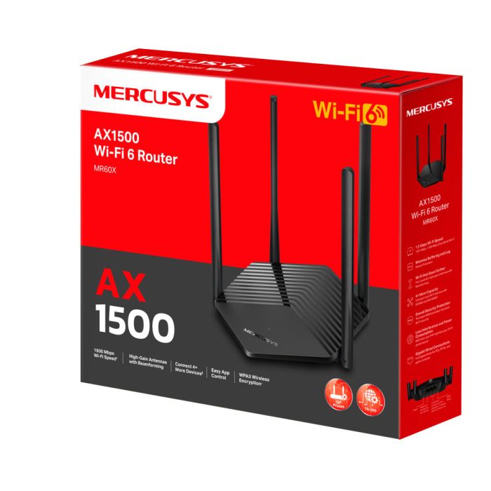 Маршрутизатор MERCUSYS  AX1500, 2xGE LAN, 1xGE WAN, MESH Mercusys MR60X