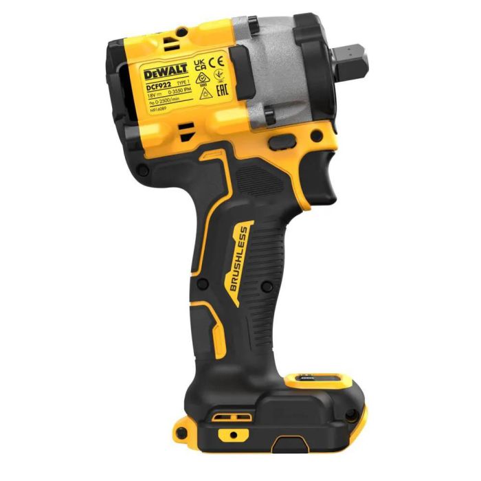 Гайковерт ударный DeWalt XR Li-Ion бесщеточный 18В 610Нм 2500об·мин 3550уд/мин 1/2" 1.1кг без АКБ и ЗП