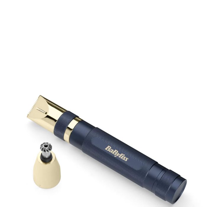 Триммер Babyliss для бровей, усов, носа, ушей, 1xAA, насадок-3, чехол, сталь, синий