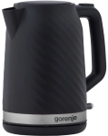 Электрочайник Gorenje 1.7л, Strix контроль, черный матовый