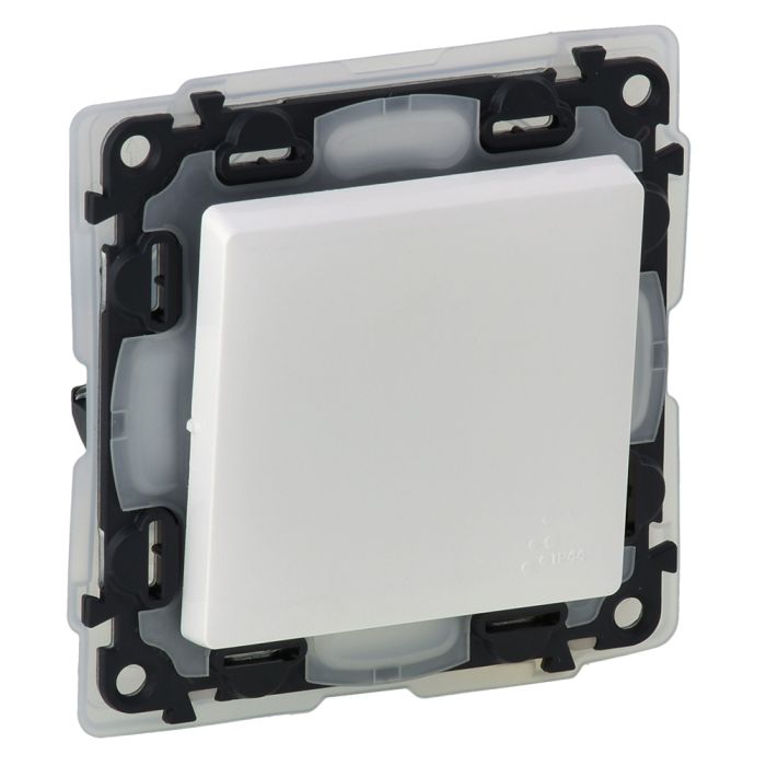 Вимикач Legrand Valena LIFE, 10АХ, 250V, автоматичні клеми, IP44, білий