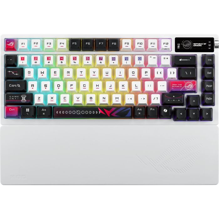 Клавиатура механическая ASUS ROG Azoth X 81key, NX Snow, USB-A/WL/BT, EN, RGB, белый