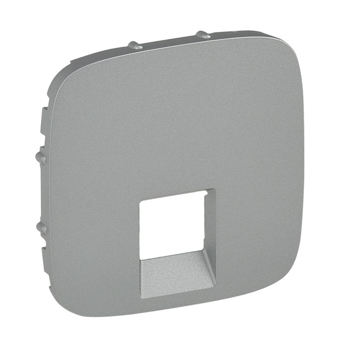 Лицевая панель двойной розетки RJ11/RJ45 Legrand Valena ALLURE, IN*MATIC, алюминий