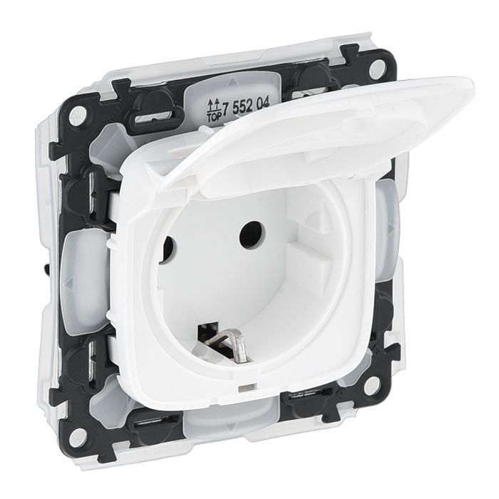 Розетка 2К+З зі шторками Legrand Valena ALLURE, IP44, білий,