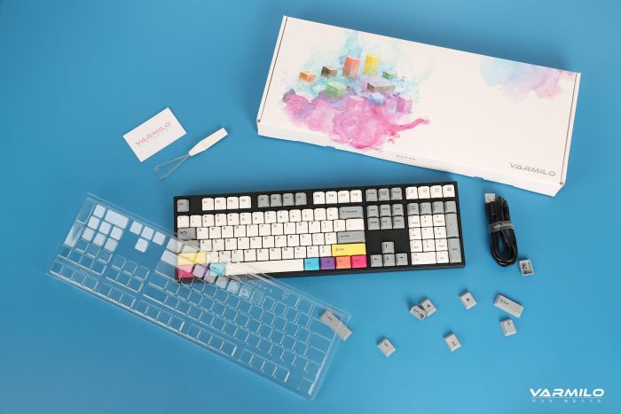 Клавиатура механическая Varmilo APT108 CMYK, C-TK Brown, WL/USB-A, White Led