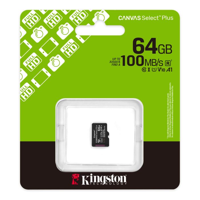 Карта памяти Kingston microSD   64GB C10 UHS-I A1 V10 R100MB/s
