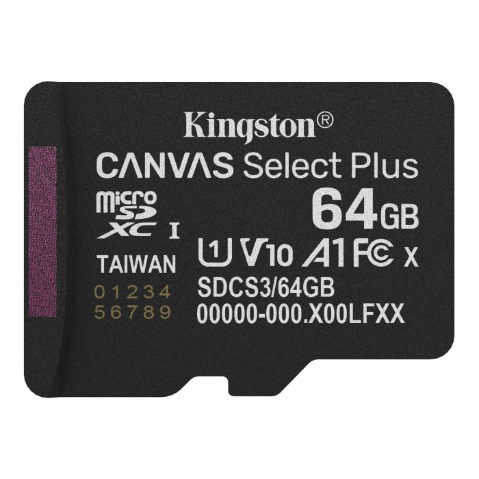 Карта памяти Kingston microSD   64GB C10 UHS-I A1 V10 R100MB/s