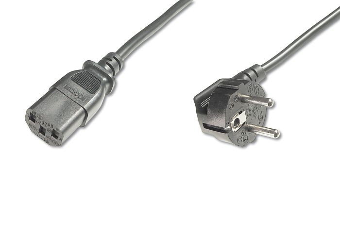 Кабель живлення DIGITUS Schuko 90/M - C13/F, 0.75м, чорний