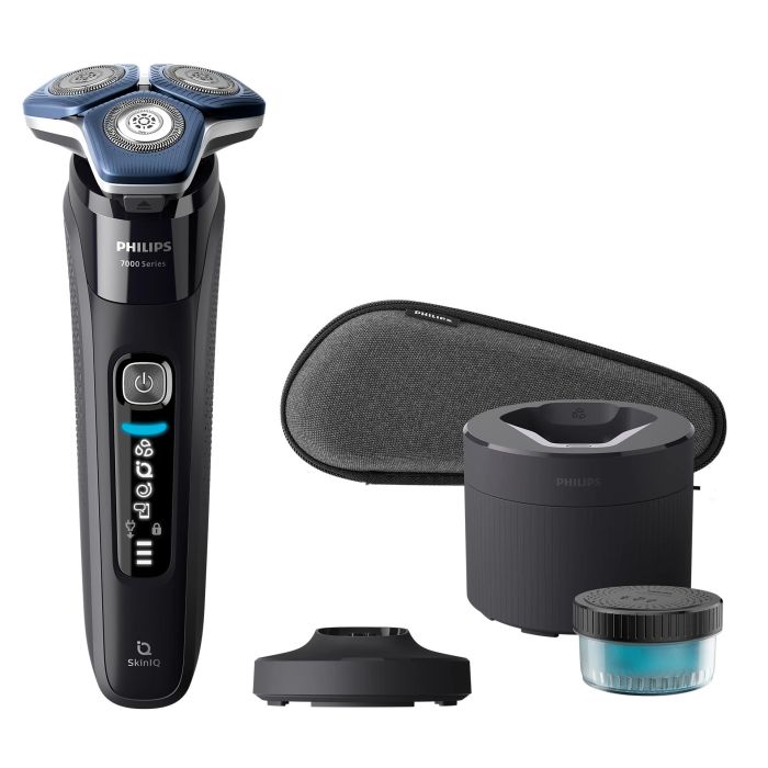 Бритва електр. Philips роторна Series 7000 SkinIQ,  бритв.головок-4, Li-Ion, сух.+волог., індикатор заряду, тример, чохол, чорний