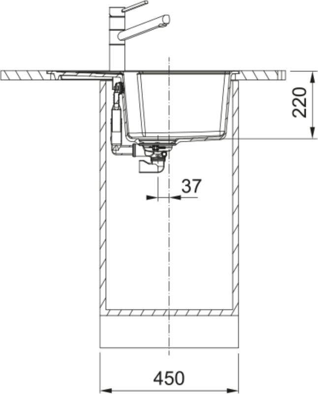 Мойка кухонная Franke Urban, фрагранит, прямоуг., с крылом, 620х500х220мм, чаша- 1, врезная, оборотная,UBG 611-62, черный матовый