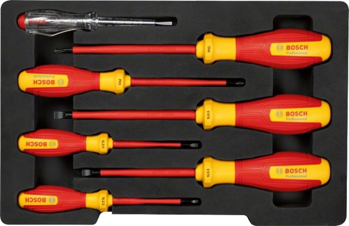 Отвертка Bosch Professional, набор 7 шт, (SL/PH), VDE