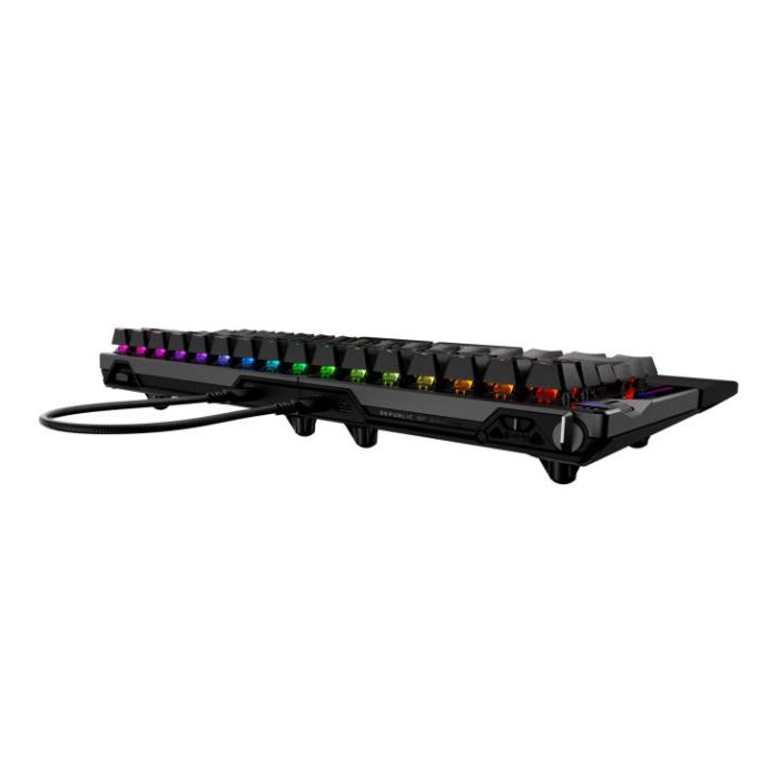 Клавіатура механічна ASUS ROG Falcata split, 83key, Magnetic Switch, USB-A/WL/BT, EN, RGB, чорний
